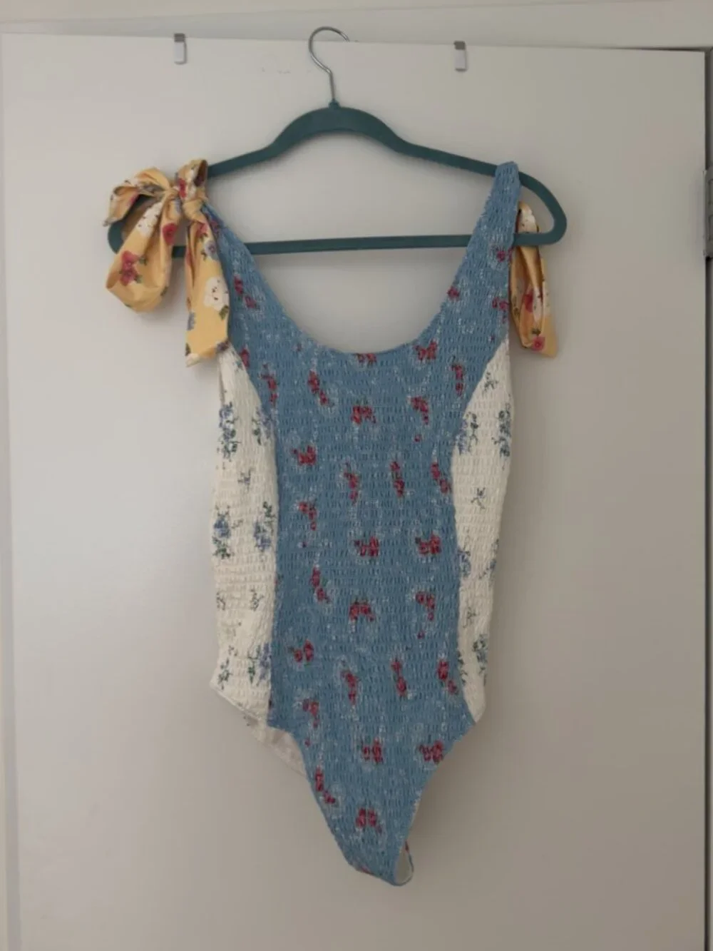 NWOT LoveShackFancy Smocked Patchwork Floral One-Piece Swimsuit S